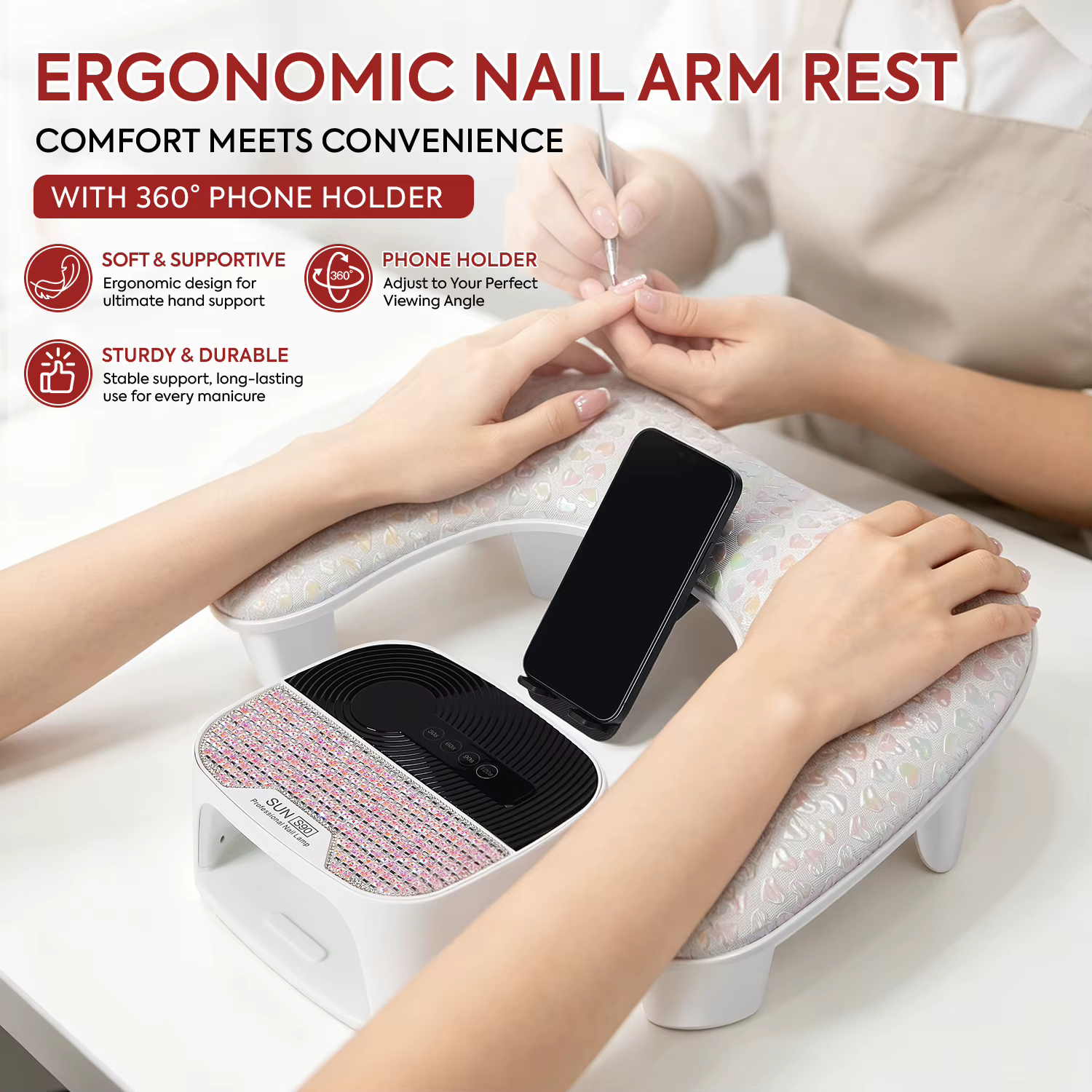 Repose-main confortable en forme de U pour manucure
