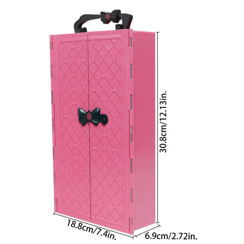 Meubles de maison de poupée, armoire à poupées, placard portable en plastique, peut ranger les vêtements et accessoires des poupées pour le jeu de maison de poupée