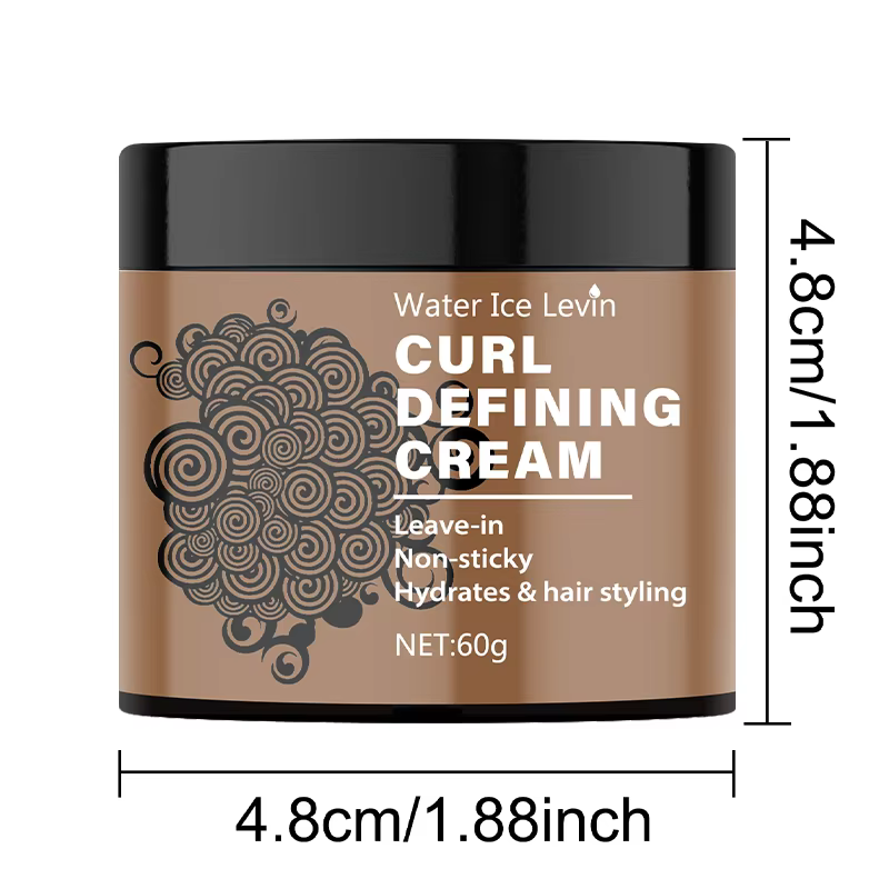 Crème coiffante pour boucles 60g - Crème coiffante hydratante pour cheveux normaux, hommes et femmes, avec une formule végétale facile à utiliser et portable