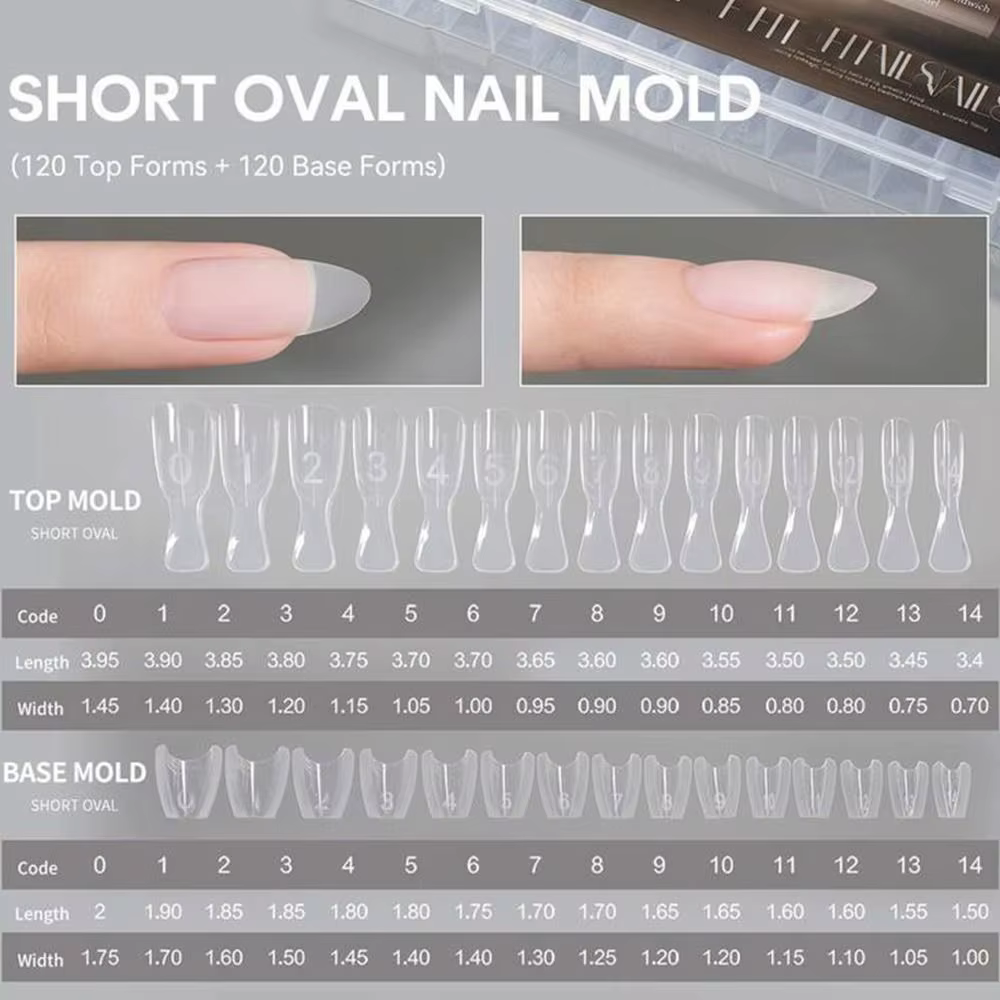 240 faux ongles ovales ultra-fins pour extension rapide