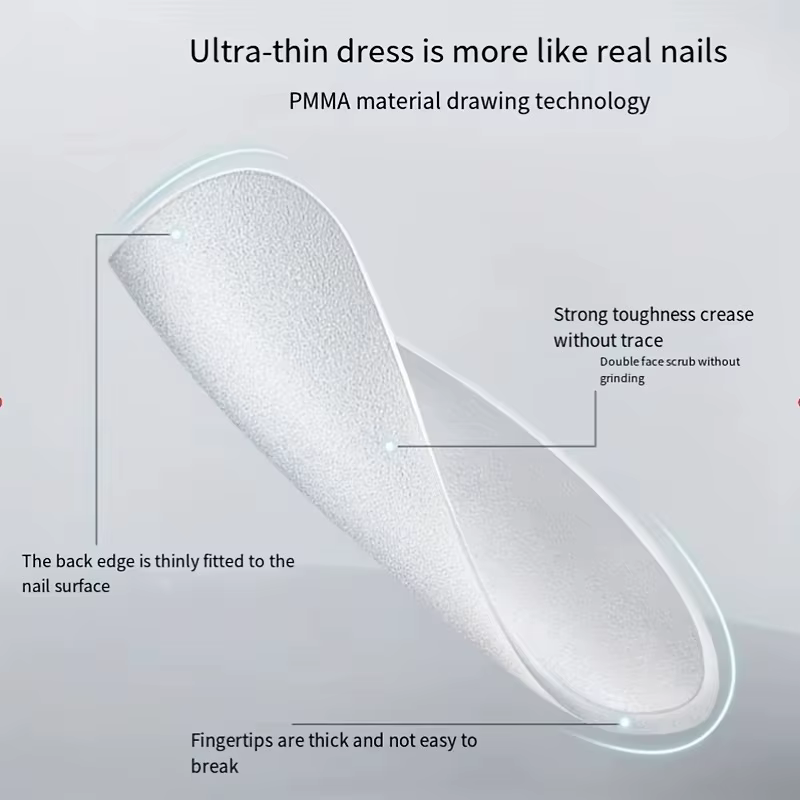 Boîte de 330 pointes d'ongles courtes en amande – Autocollants pour ongles en gel mat améliorés