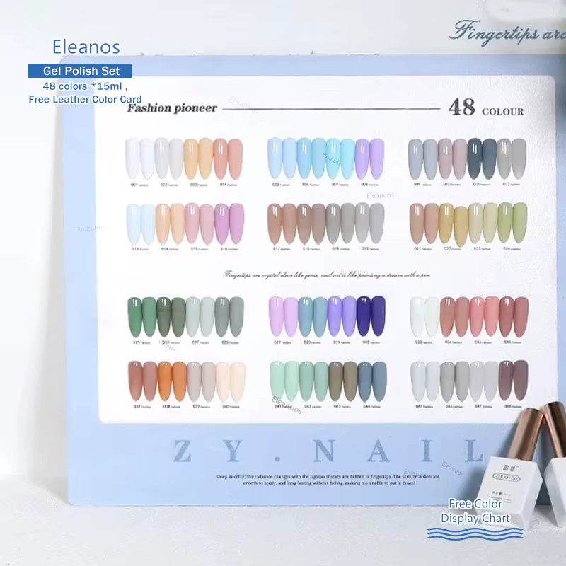 Eleanos crème glacée 48 pièces 15ML Gel de couleur UV translucide nu rose gelée Gel vernis à ongles sirop laiteux Gel