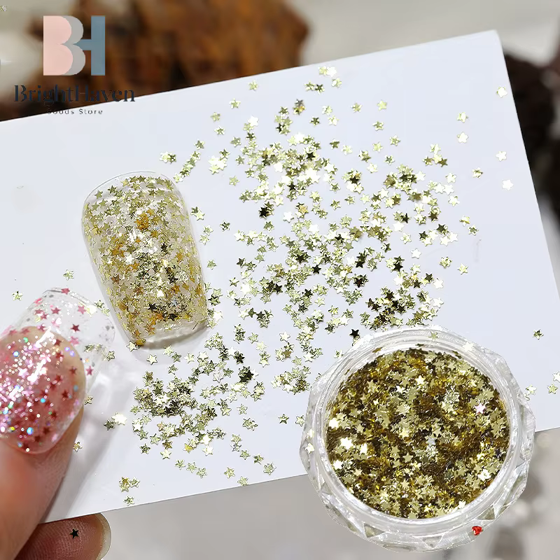 1 pot de paillettes étoiles scintillantes mini 1 mm pour ongles