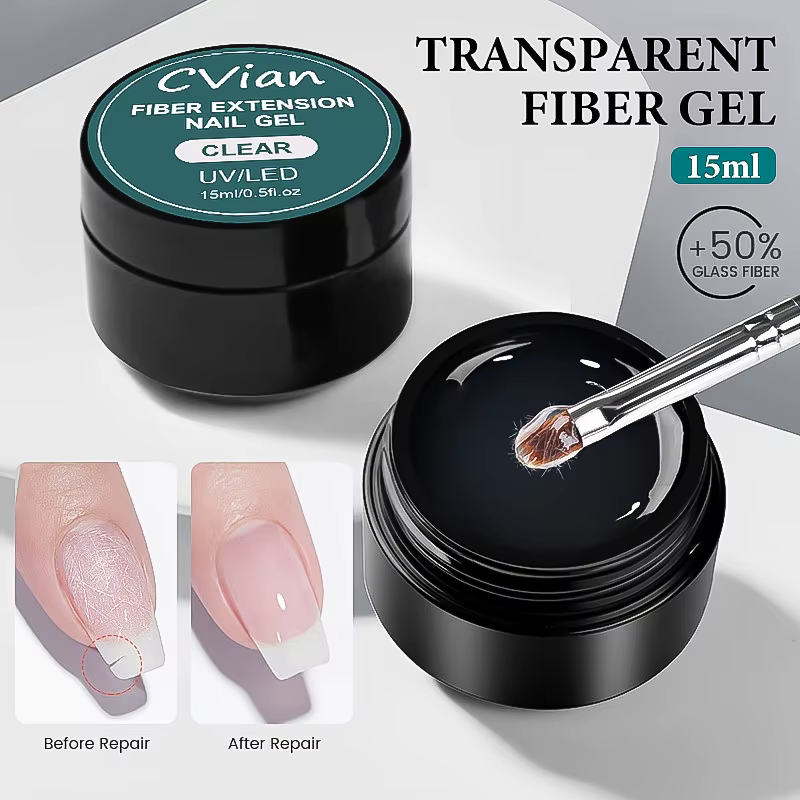 Gel de construction rapide en fibre de verre 15g pour ongles abîmés