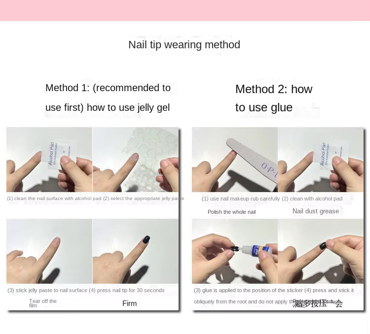 Ongles artificiels courts roses mignons style princesse