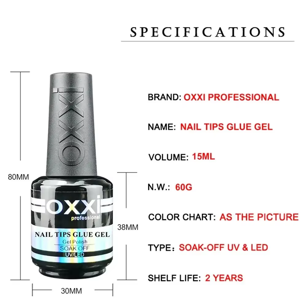 OXXI PROFESSIONAL faux ongles colle Gel vernis 15ml