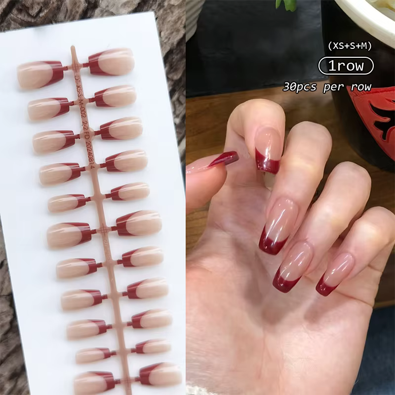 30 pièces pointe d'ongle faux ongles mode portable