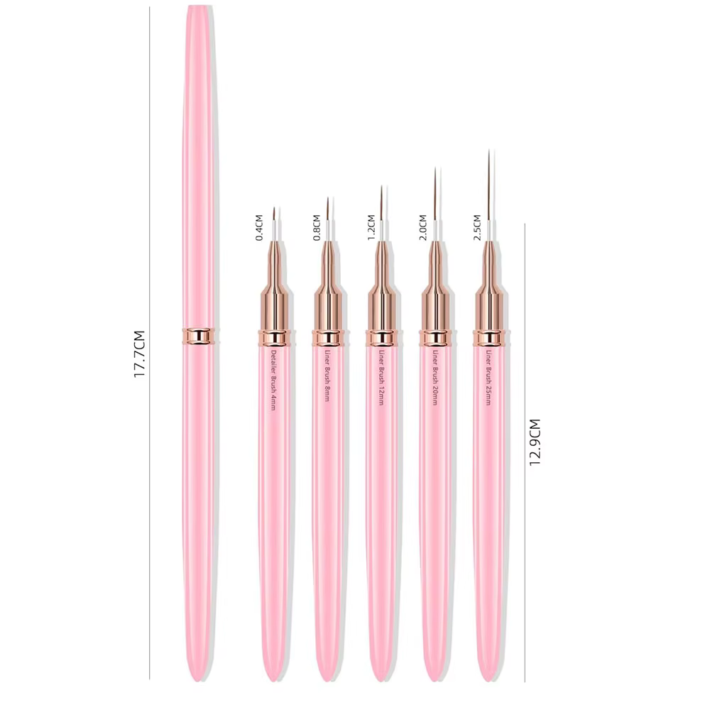 Pinceaux roses pour Nail Art