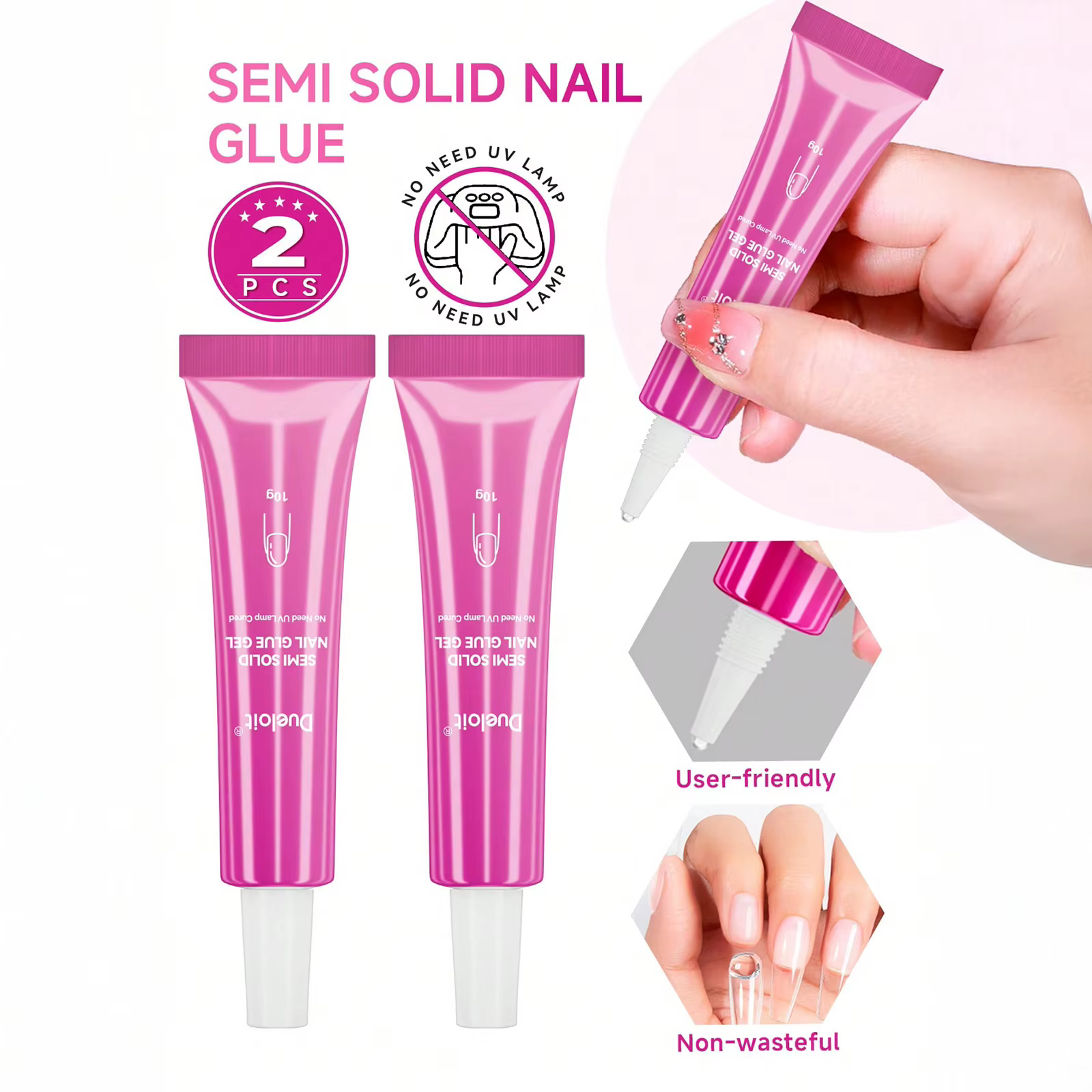 Colle à ongles 3 en 1 à séchage rapide