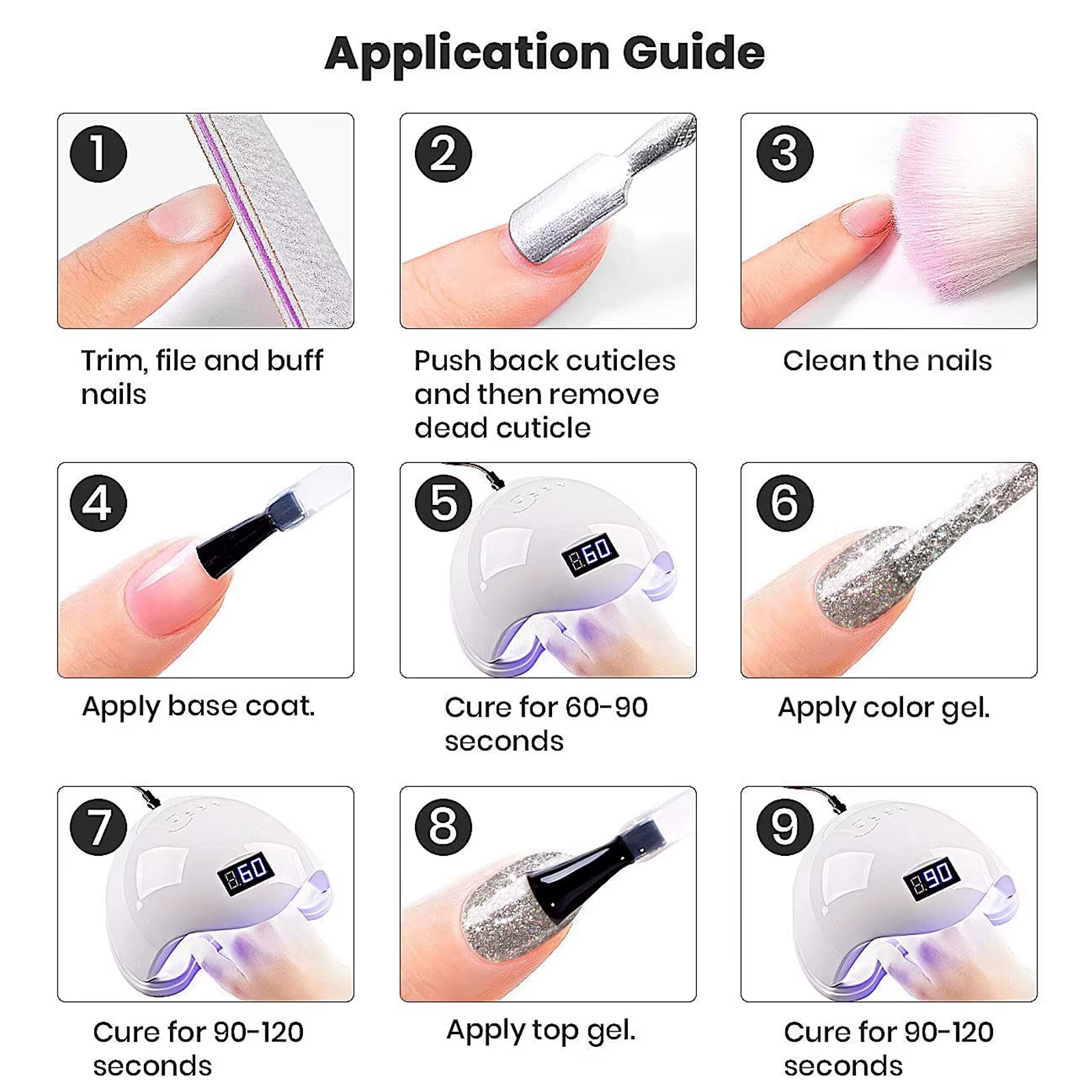 1/2 pièces 10 ml Vernis à ongles gel pailleté rose semi-permanent