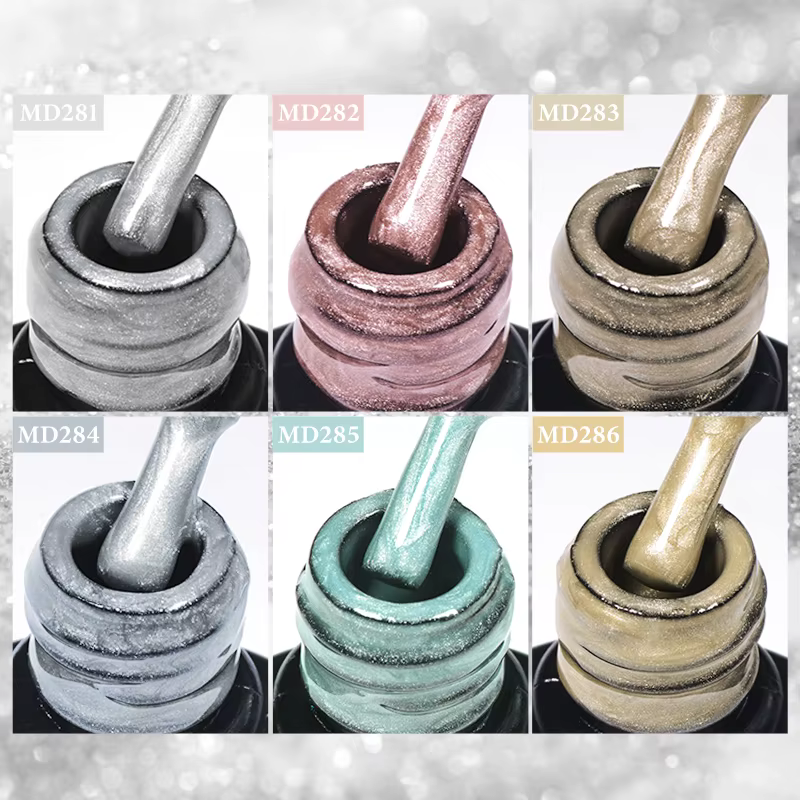 MSRUIOO 8ml clair de lune chat magnétique vernis à ongles paillettes rose argent Semi Permanent Style français Nail Art