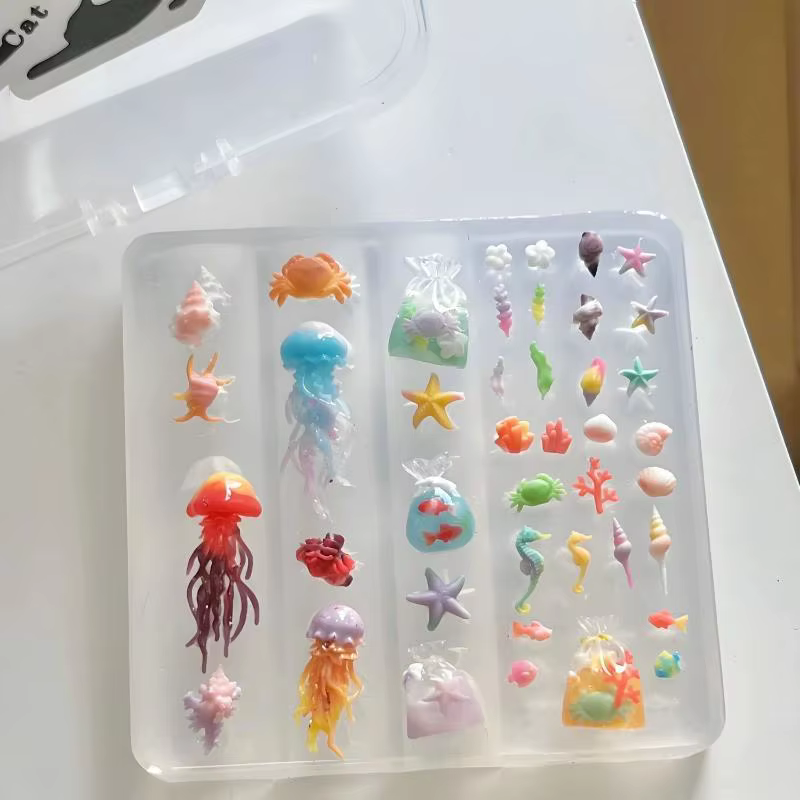 Moule à ongles en silicone transparent pour décoration d'ongles 3D DIY