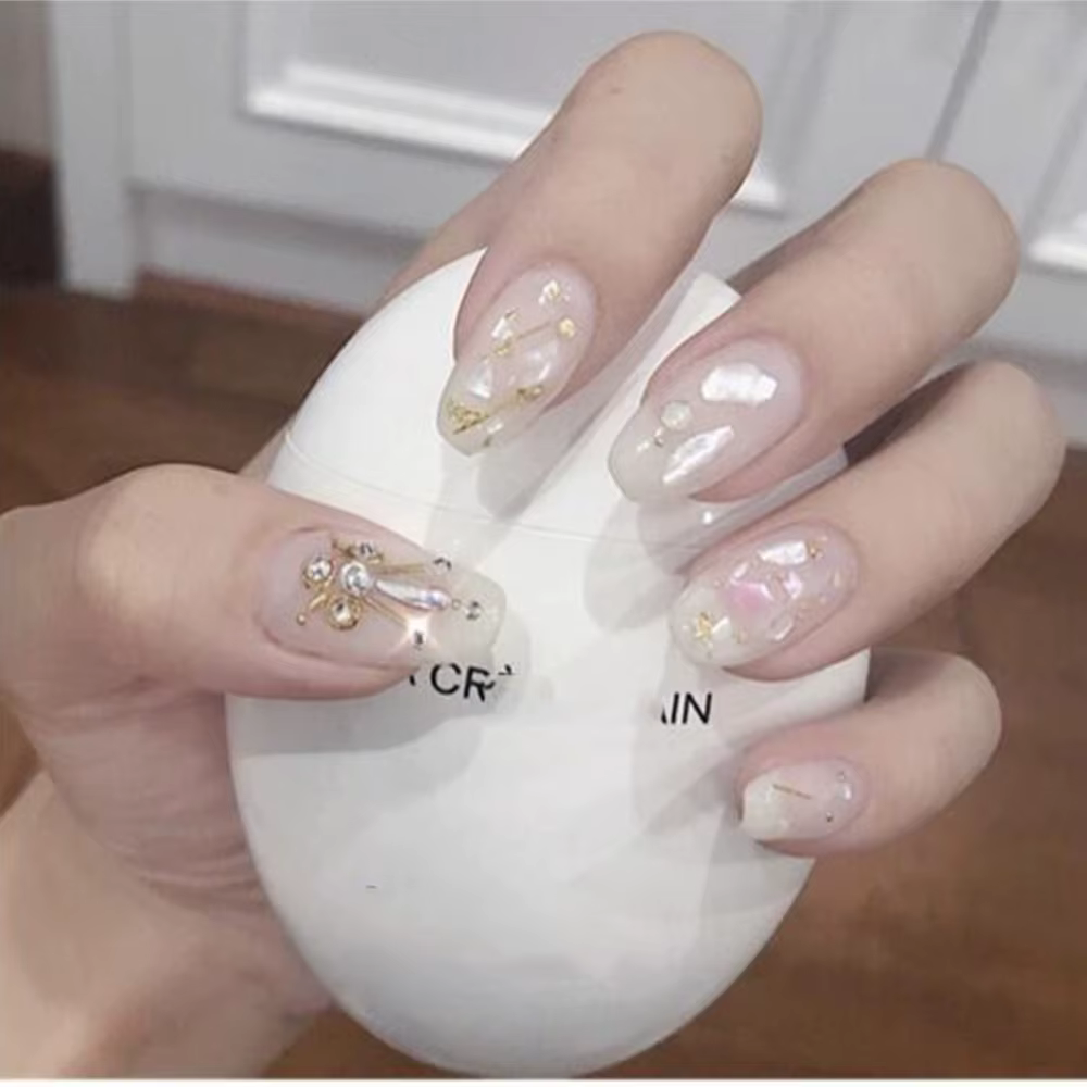 Breloques à ongles en coquillage d'ormeau naturel