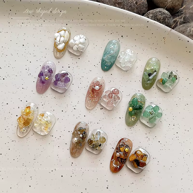 Accessoires pour ongles en pierre de cristal