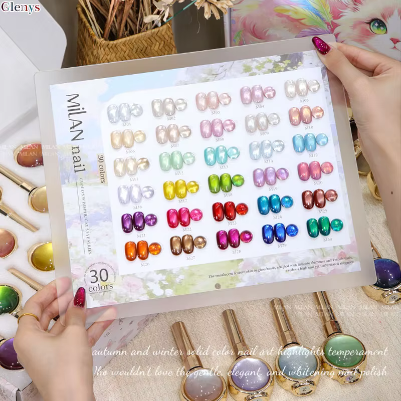 Gel vernis à ongles effet œil de chat 30 couleurs Glenys