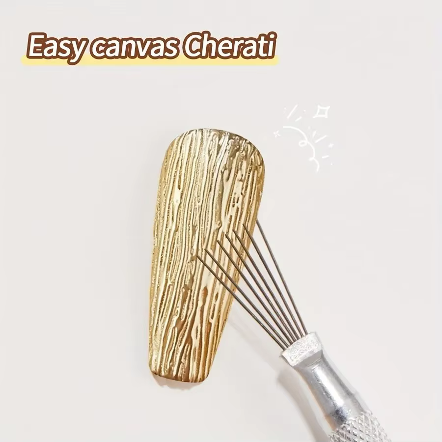 Brosse à ongles à rayures à 7 broches