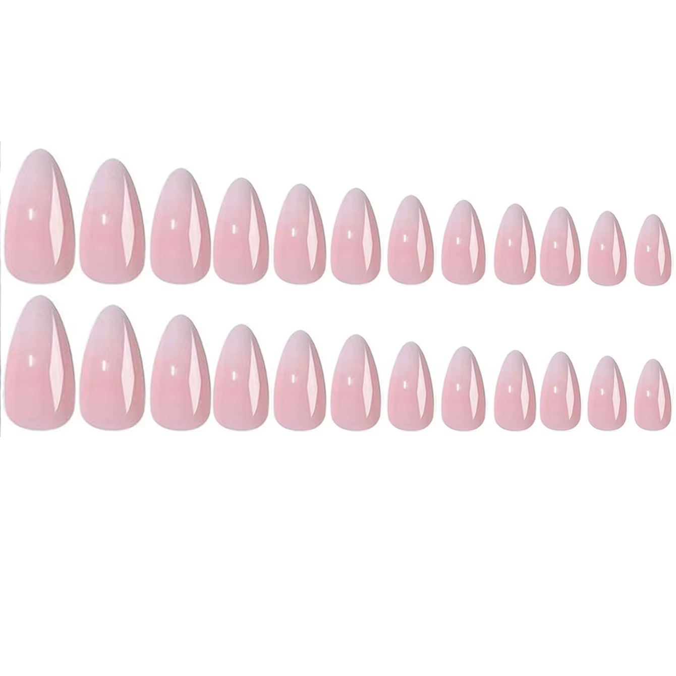 Faux ongles en amande dégradée blanche