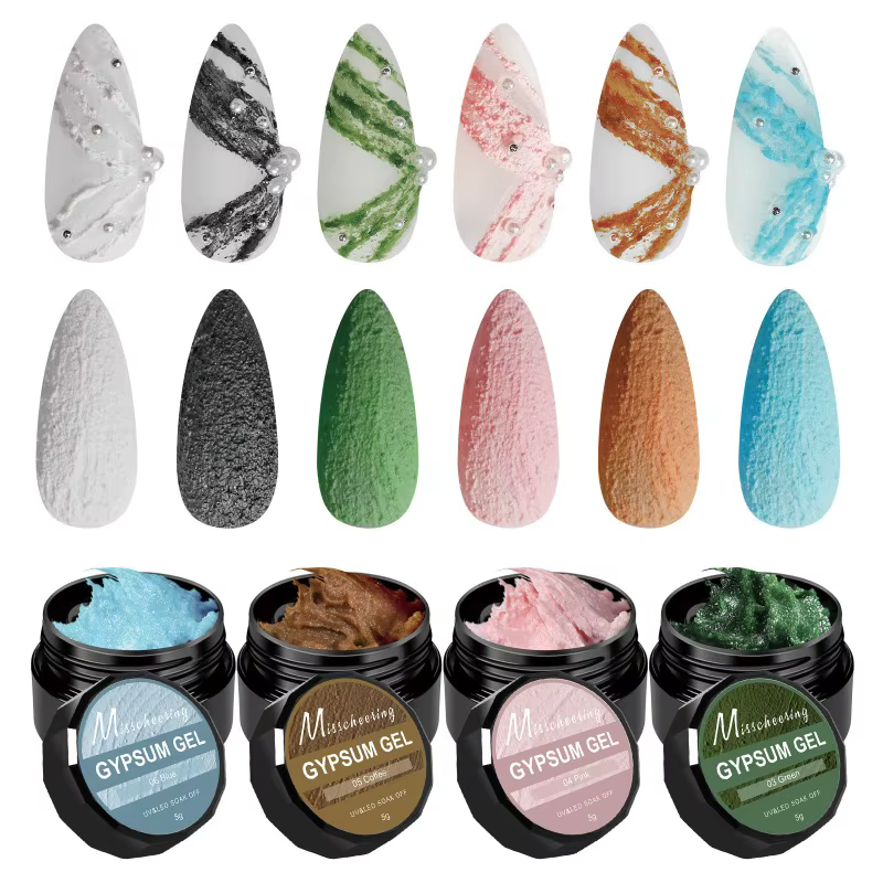 Gel vernis à ongles solide en gypse pour effet de sculpture 3D
