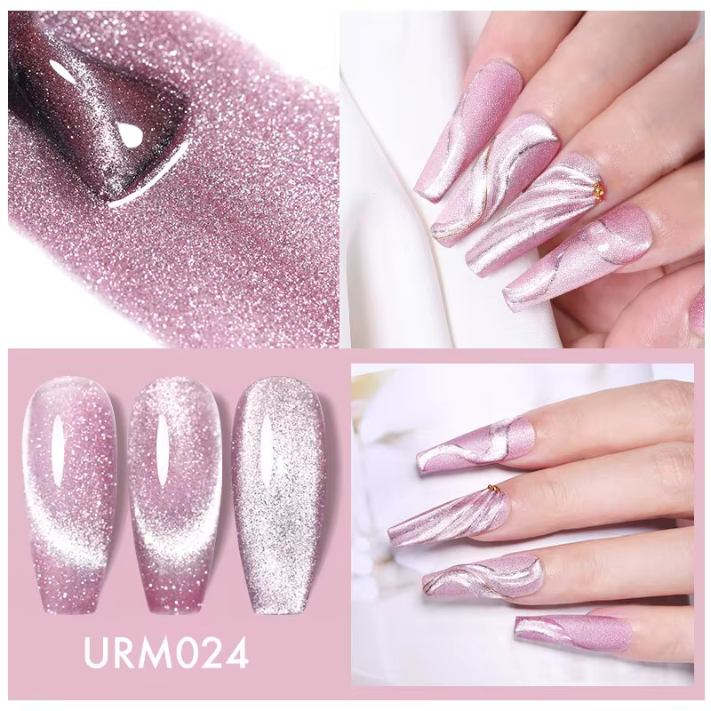 UR sucre 7.5ml réfléchissant Magnertic Gel vernis à ongles Laser argent rose magnétique Gel tremper UV