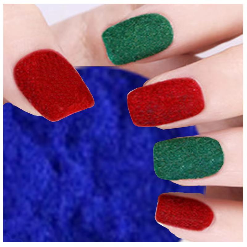Poudre de velours pour ongles bleu