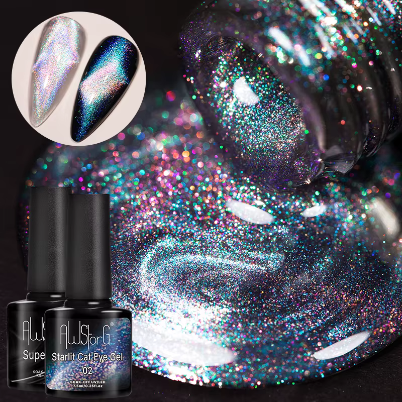 AWStorG 7.5ml Vernis à ongles gel magnétique Starlit Cat