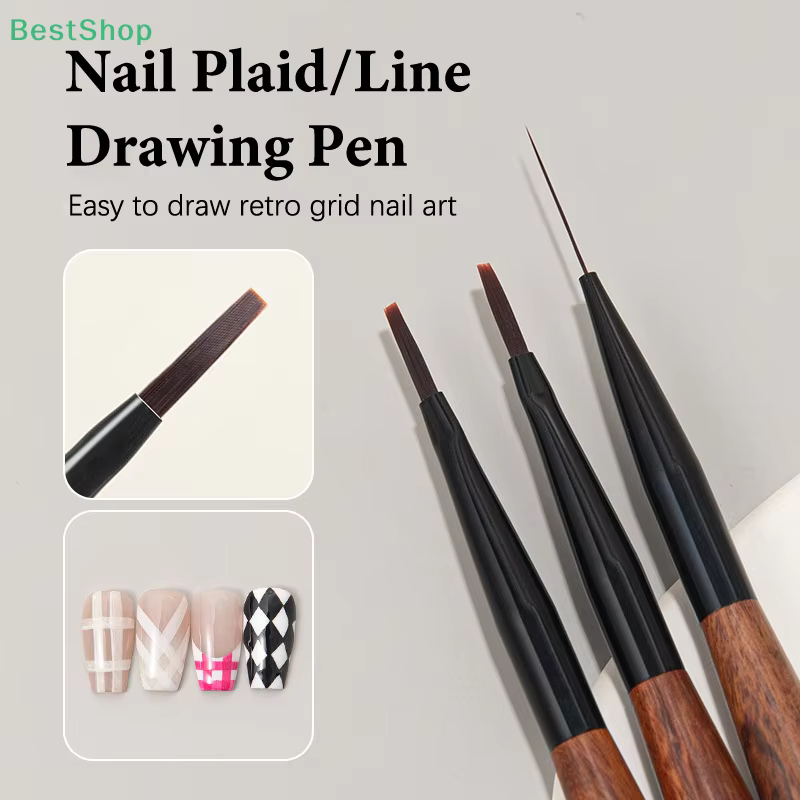 ♥ Bois de santal Nail Art peinture et stylo à rayures outil d'art des ongles pinceaux