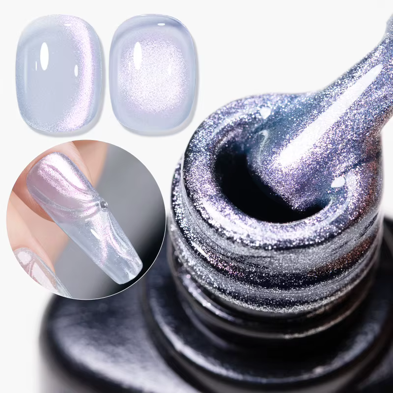 7.5ml cristal blanc oeil de chat Gel vernis à ongles holographique UV tremper Gel laque magnétique hybride Gel