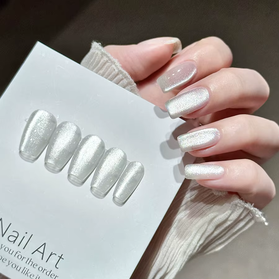 Verhéritage à Ongles Gel UV LED, Effet Holographique, Effet Galactique, Effet Miroir, Porcelaine Blanche, Œil de Chat, 1 Pièce, 10ml