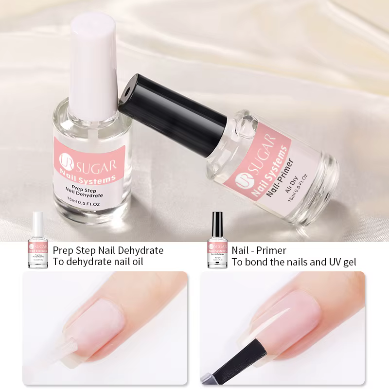 UR SUGAR 15ml 2 pièces/ensemble presse-ongles déshydrateur de préparation d'ongles ensemble pas besoin de lampe UV LED manucure pour Nail Art Gel vernis à ongles conception