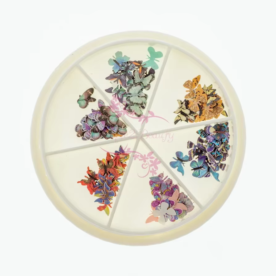 Décorations DIY pour manucure : Papillons colorés de style japonais en pâte de bois simulée pour nail art