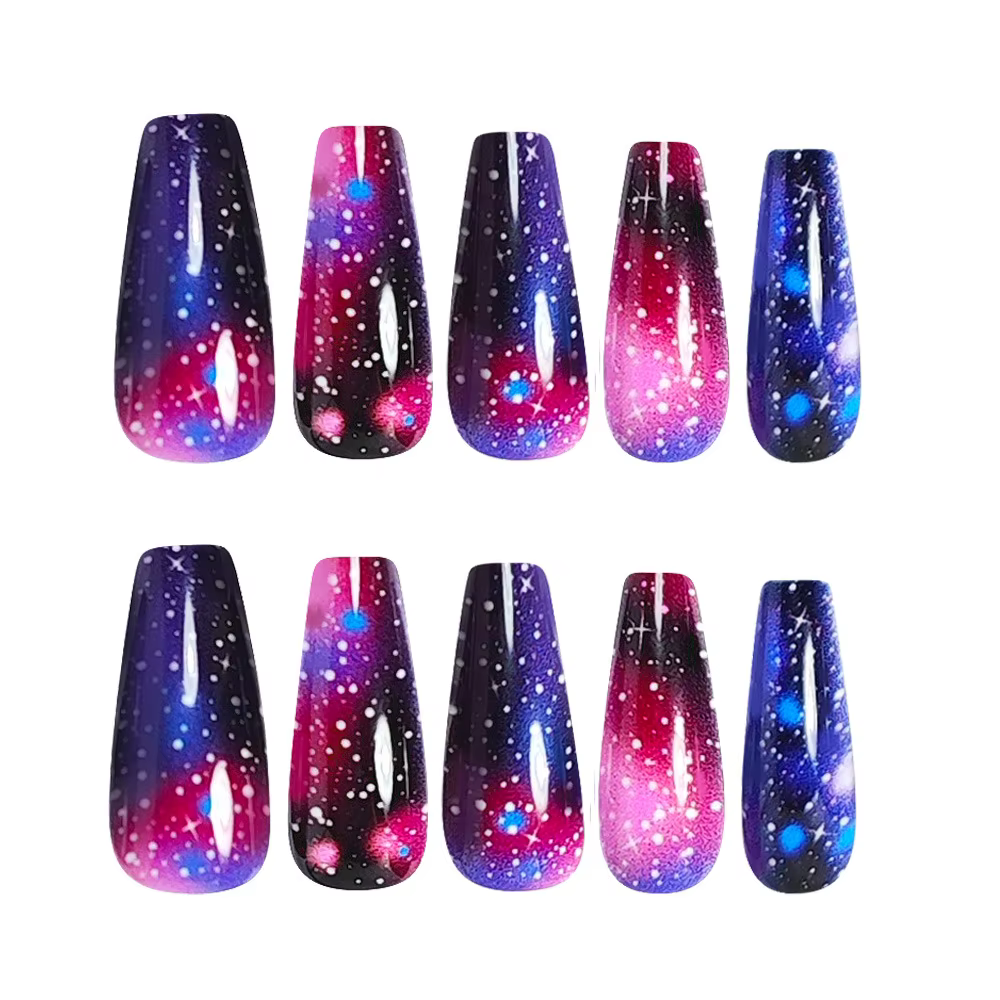 Faux ongles mi-longs pour femmes et filles