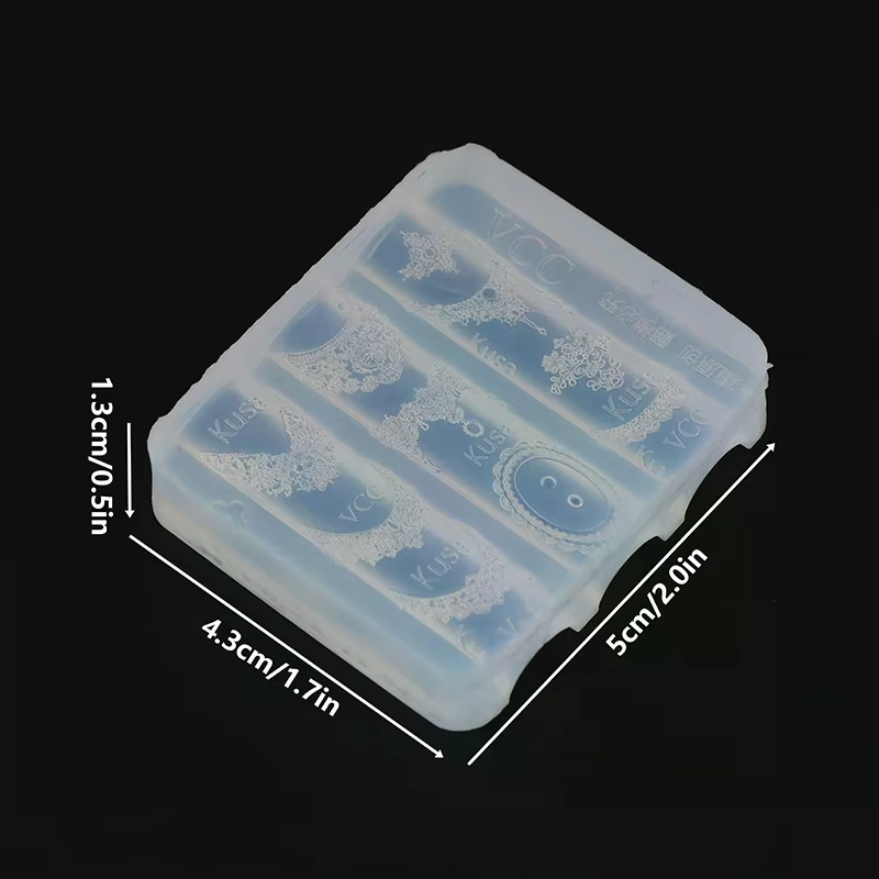 Moule à ongles en dentelle transparente pour femmes
