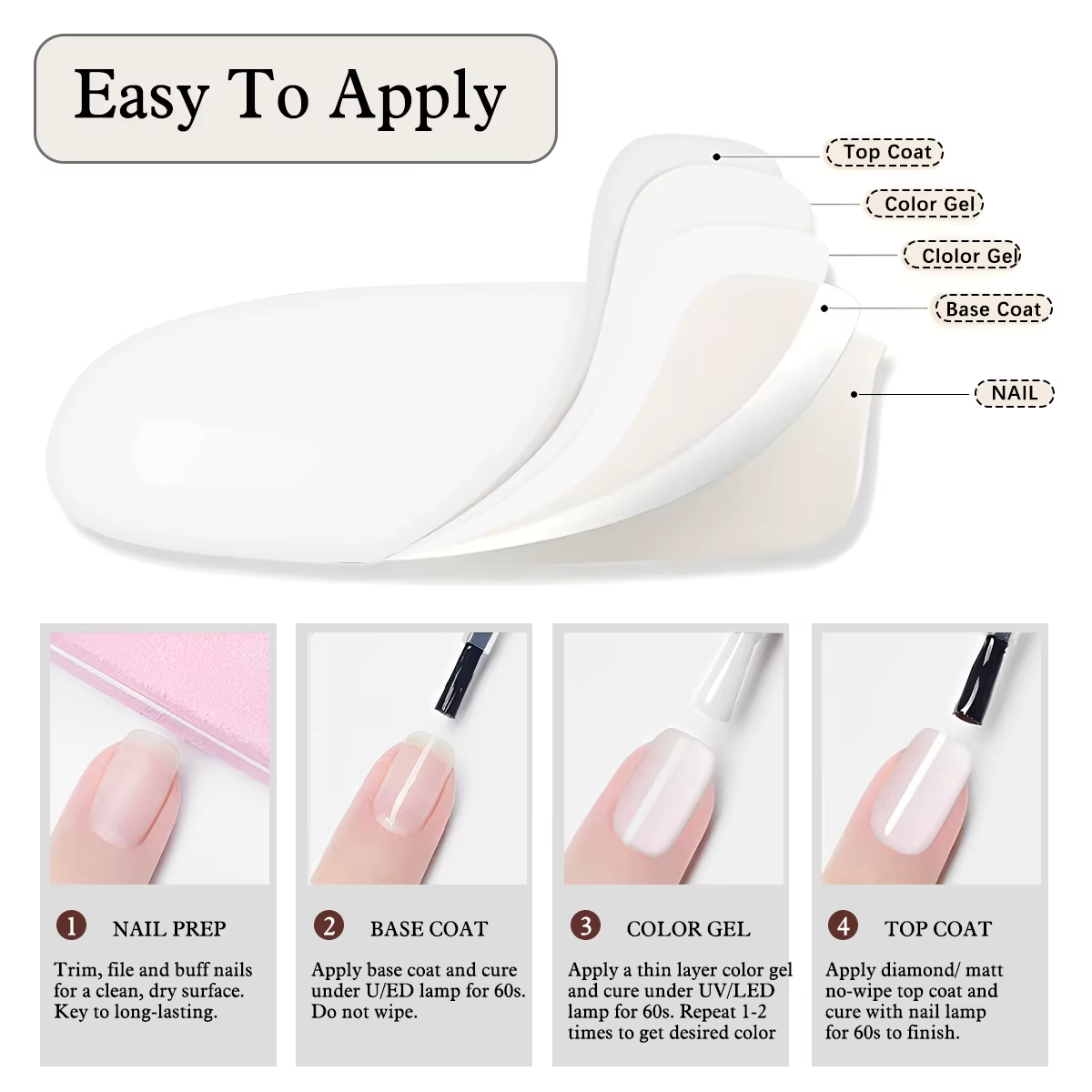 Vernis à ongles gel blanc laiteux Hassleless Pudding