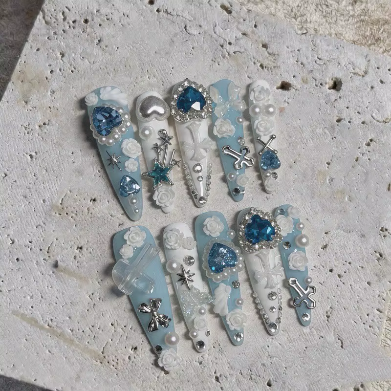 Faux ongles à presser faits main Jirai Kei