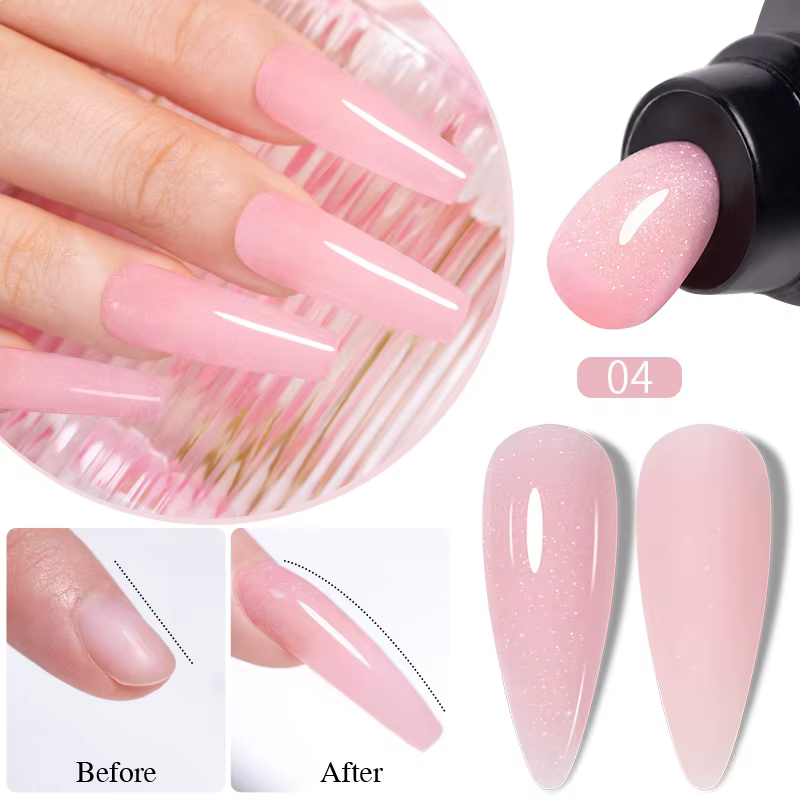 PUENTE 30ML paillettes Poly ongles Gel Hema gratuit rose