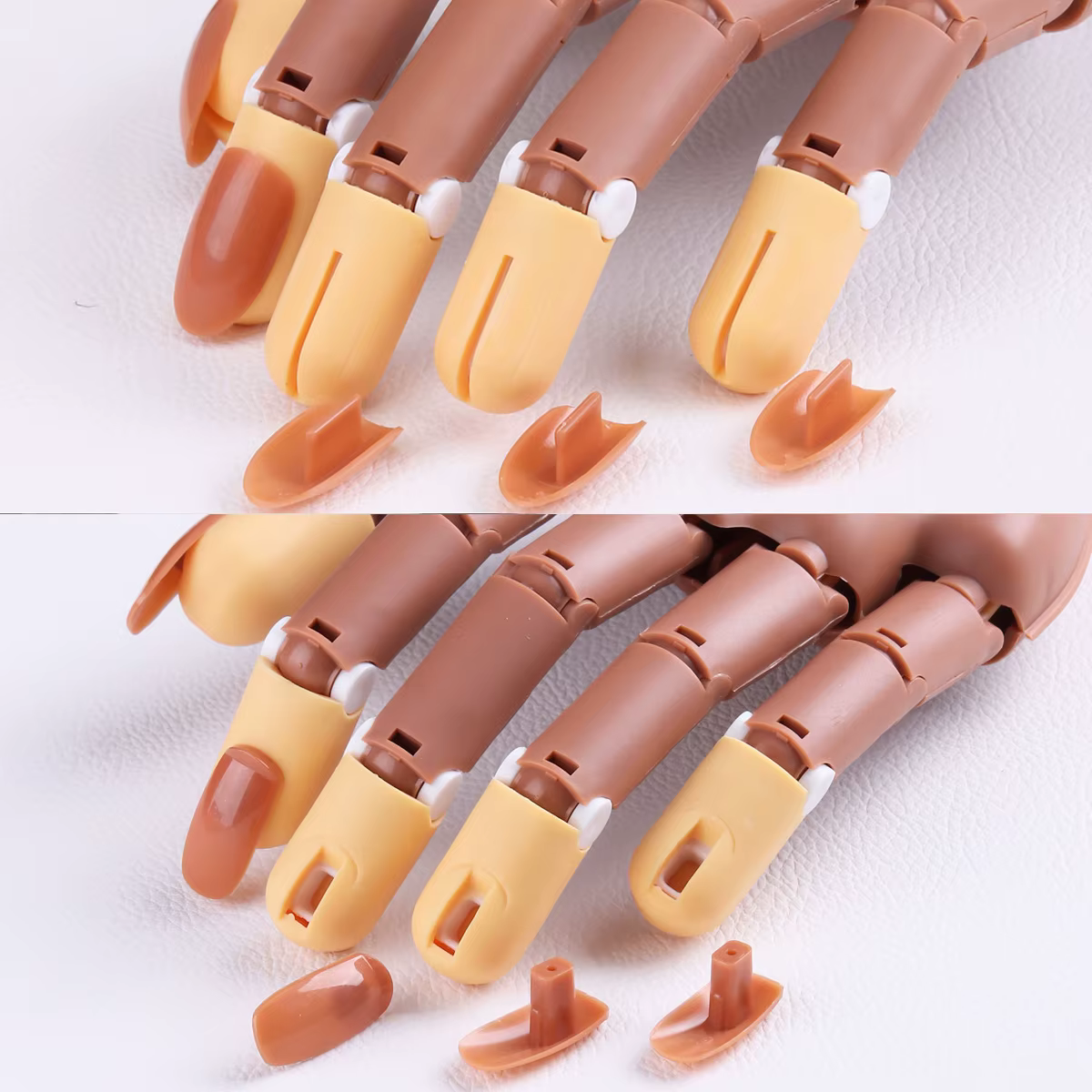 Deux types de mains de mannequin en forme d'ongles - Flexibles et mobiles