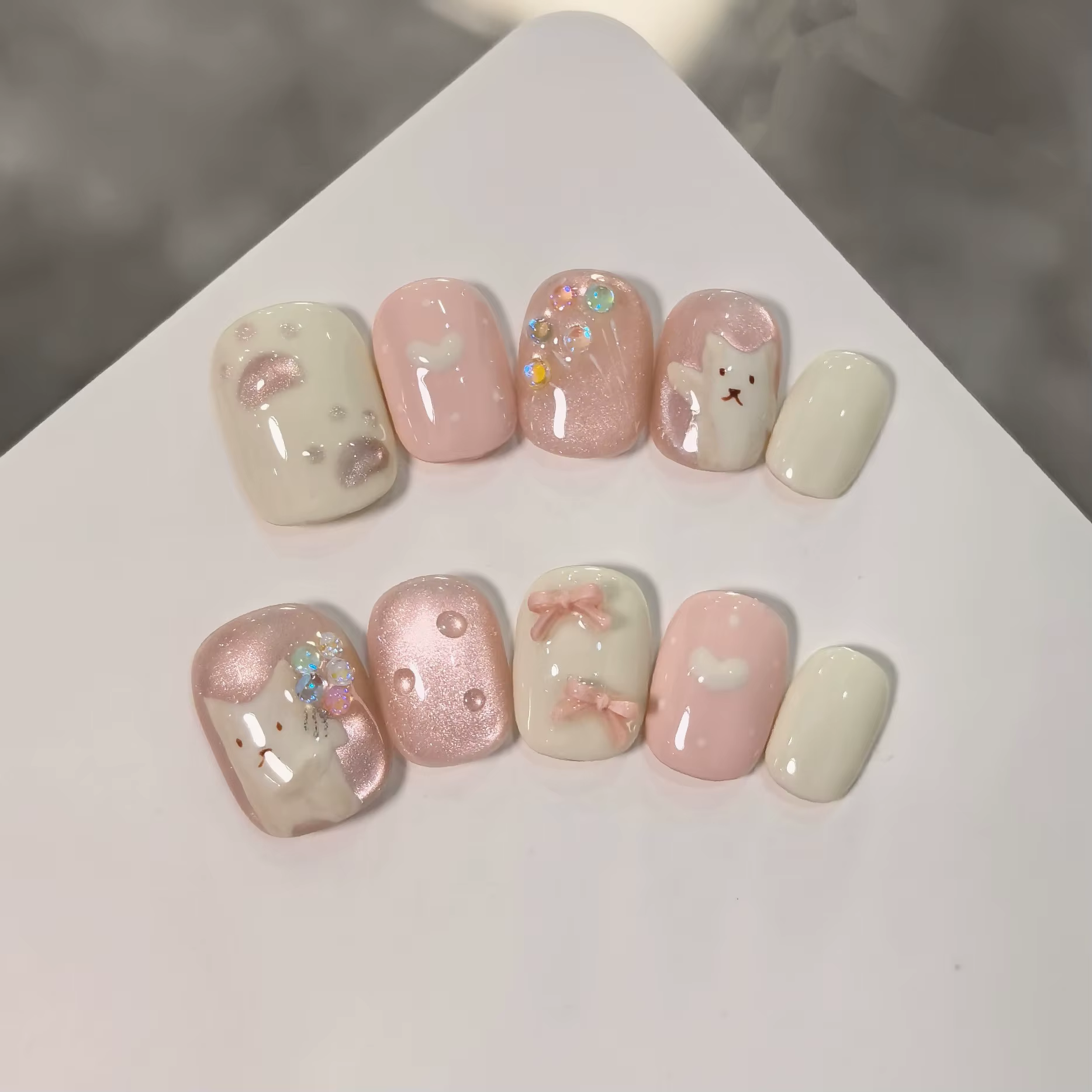 Ensemble de 10 ongles à pression faits à la main