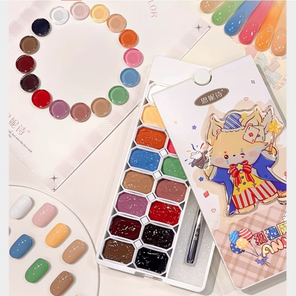 16 couleurs Pat peinture Gel vernis à ongles dégradé tapotement Gel Palette pour français Nail Art Design UV LED tremper