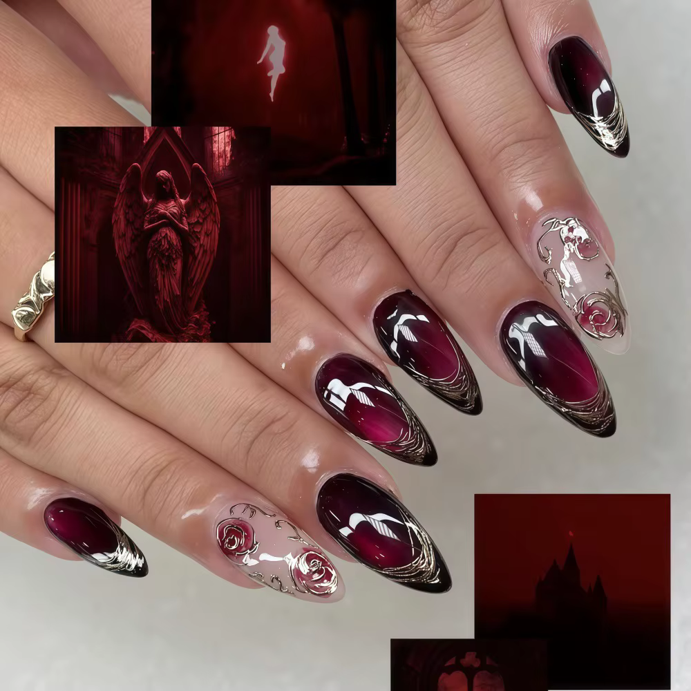 Faux ongles 3D pour femmes et filles