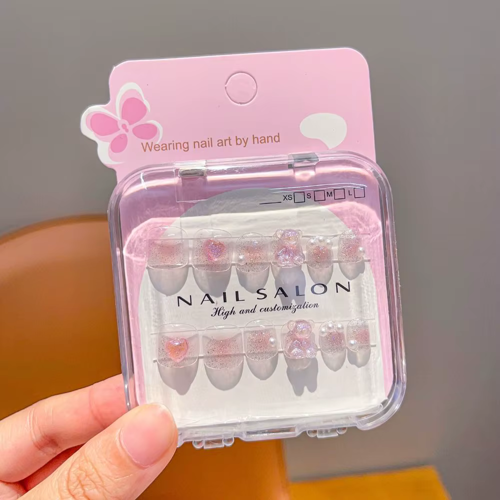 Nouvelles Faux Ongles Adhésifs Mignons pour Enfants