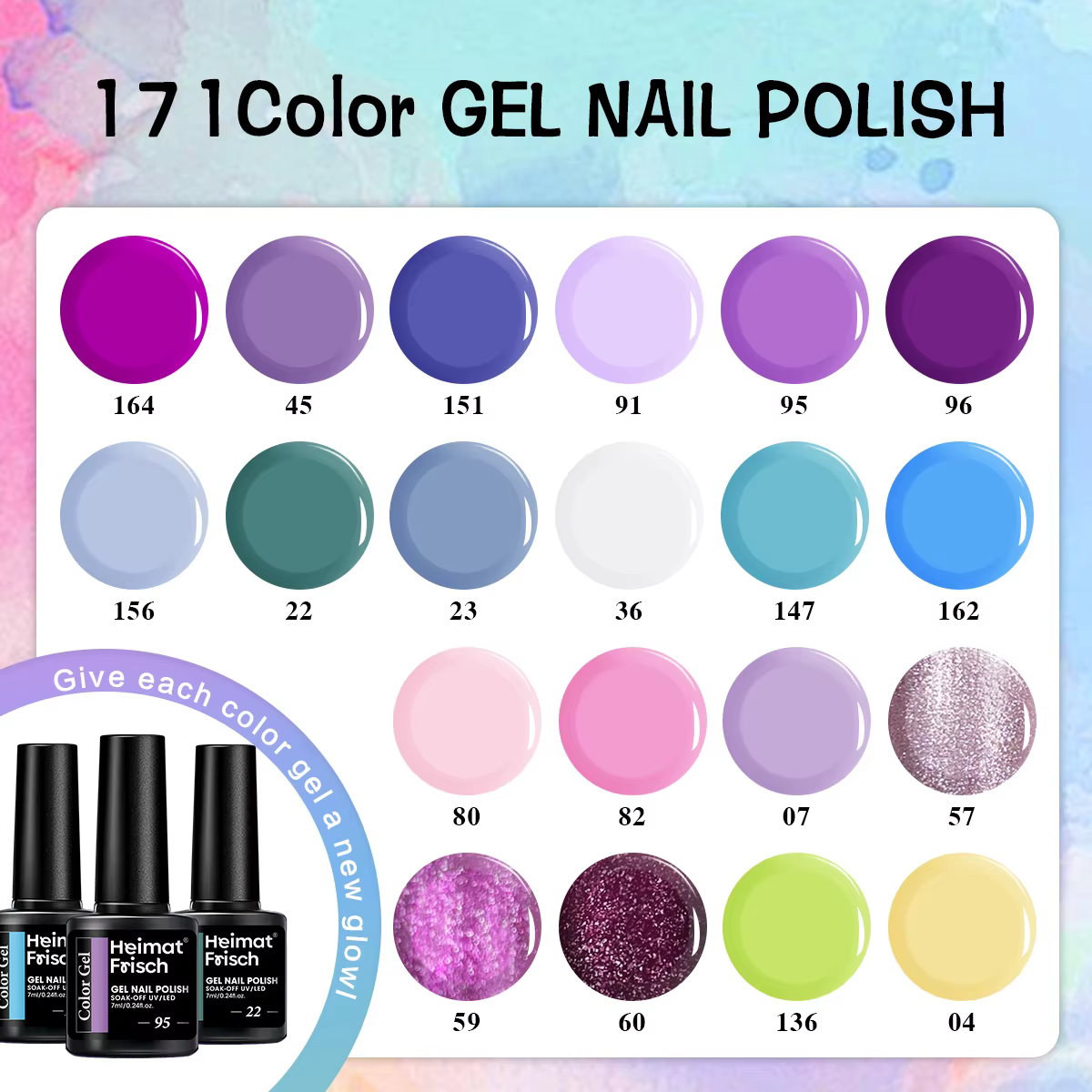 Série de blocs de couleurs | Ongles brillants 0.24 oz Gel de mousse de bonbons à la mode Semi-Permanent Nail Art goutte