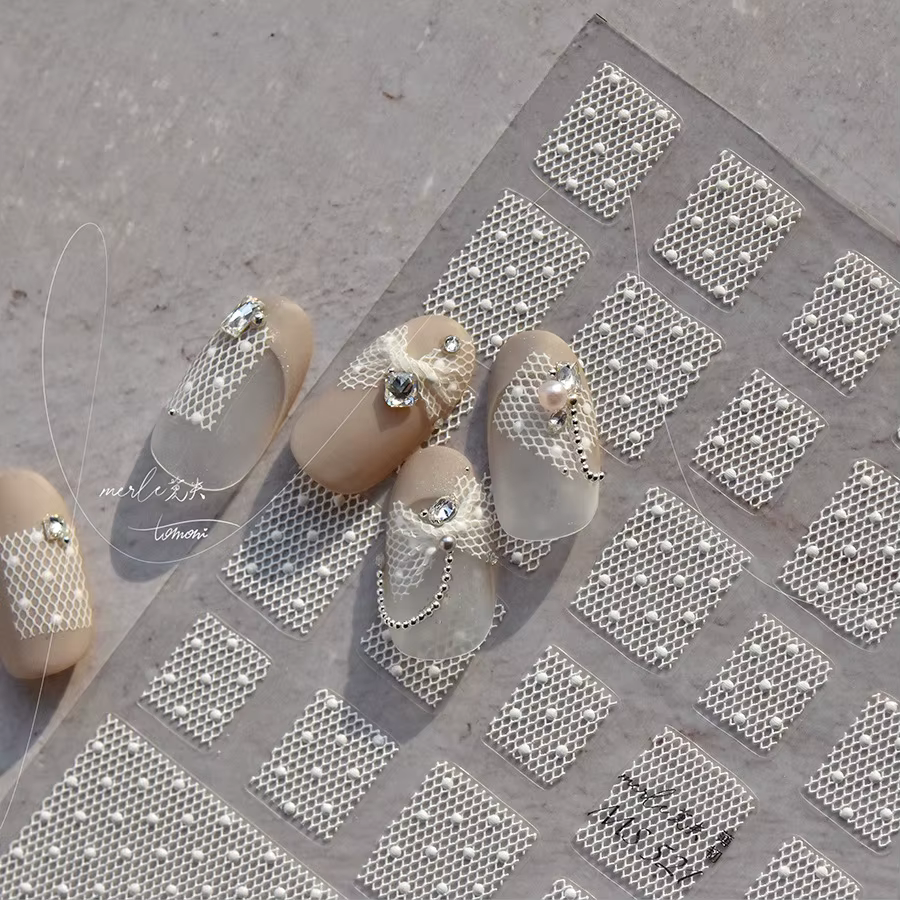 Autocollants pour ongles rétro à pois
