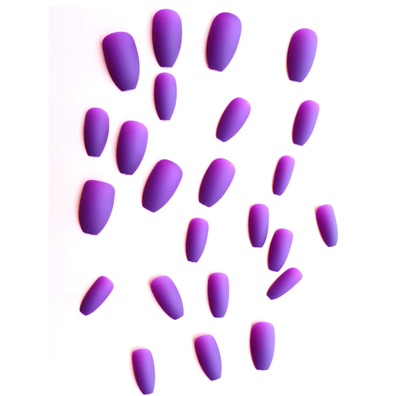 24 pièces - Faux ongles en forme de ballerine de couleur unie