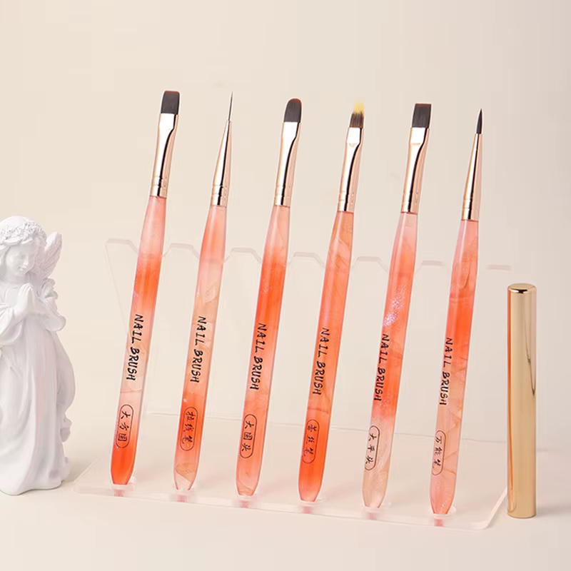 Ensemble de 13 pinceaux à ongles transparents Orange Koi