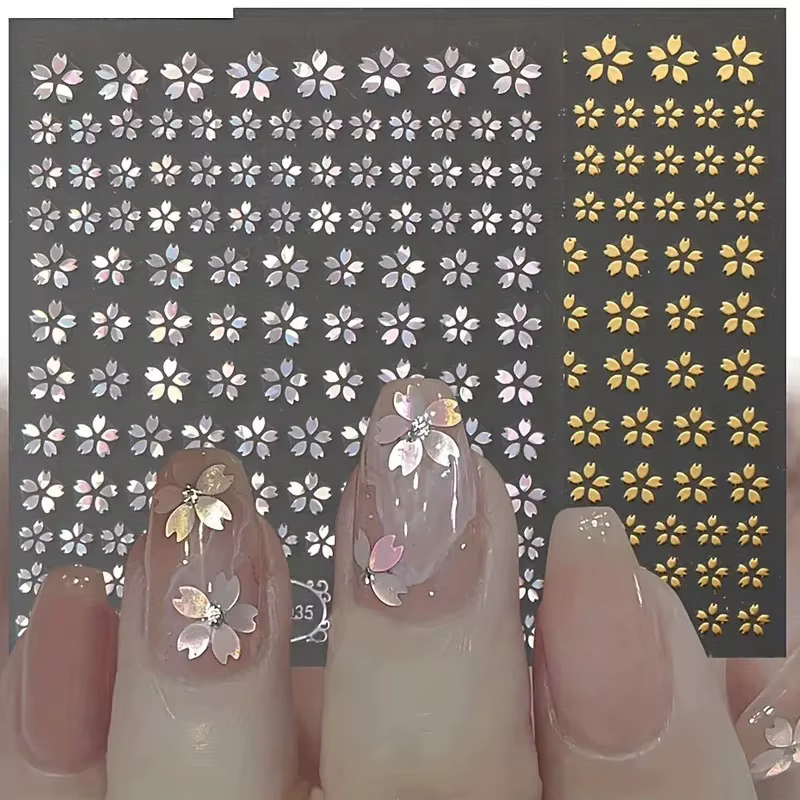 Autocollants pour ongles 3D Laser Sakura – Design peau de serpent holographique