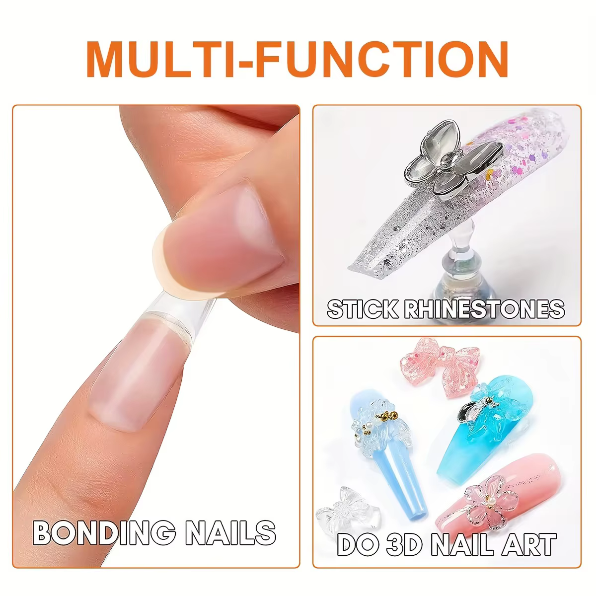 Gel adhésif solide pour ongles