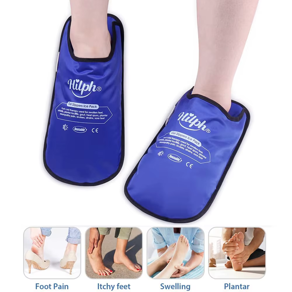 Chaussons de thérapie par le froid chaud pour les pieds enflés, orthèse de pied, pack de glace, gel rond, neuropathie, instituts oto