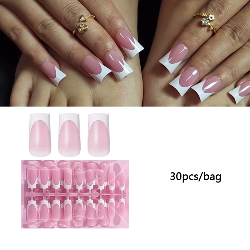 30 faux ongles carrés pour les orteils