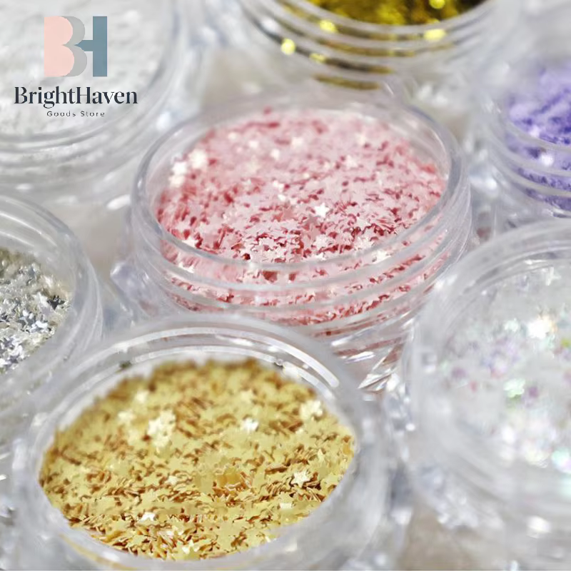 1 pot de paillettes étoiles scintillantes mini 1 mm pour ongles