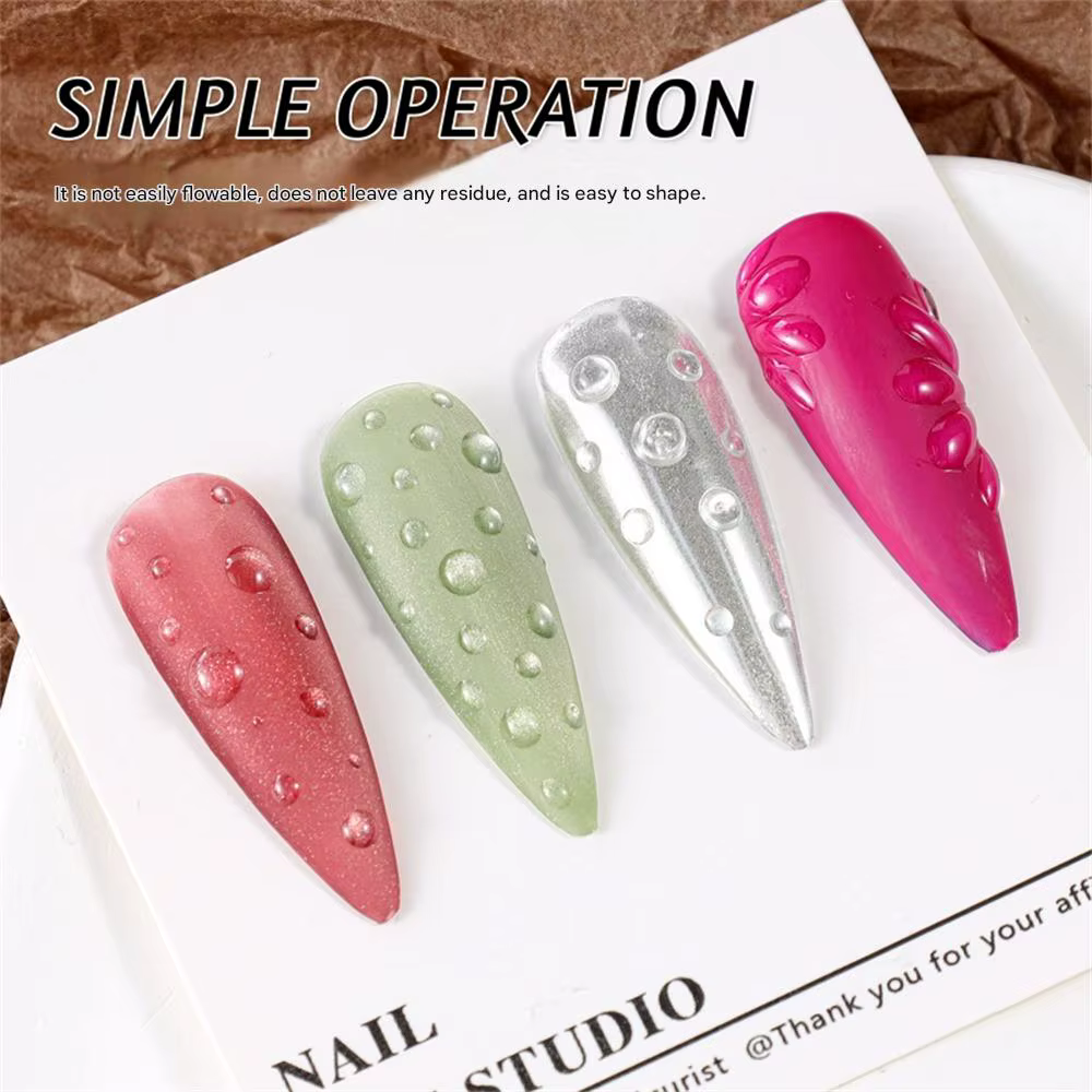 Gel à ongles semi-solide sans résidu effet goutte d'eau